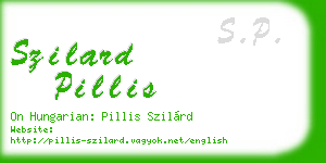 szilard pillis business card