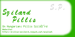 szilard pillis business card